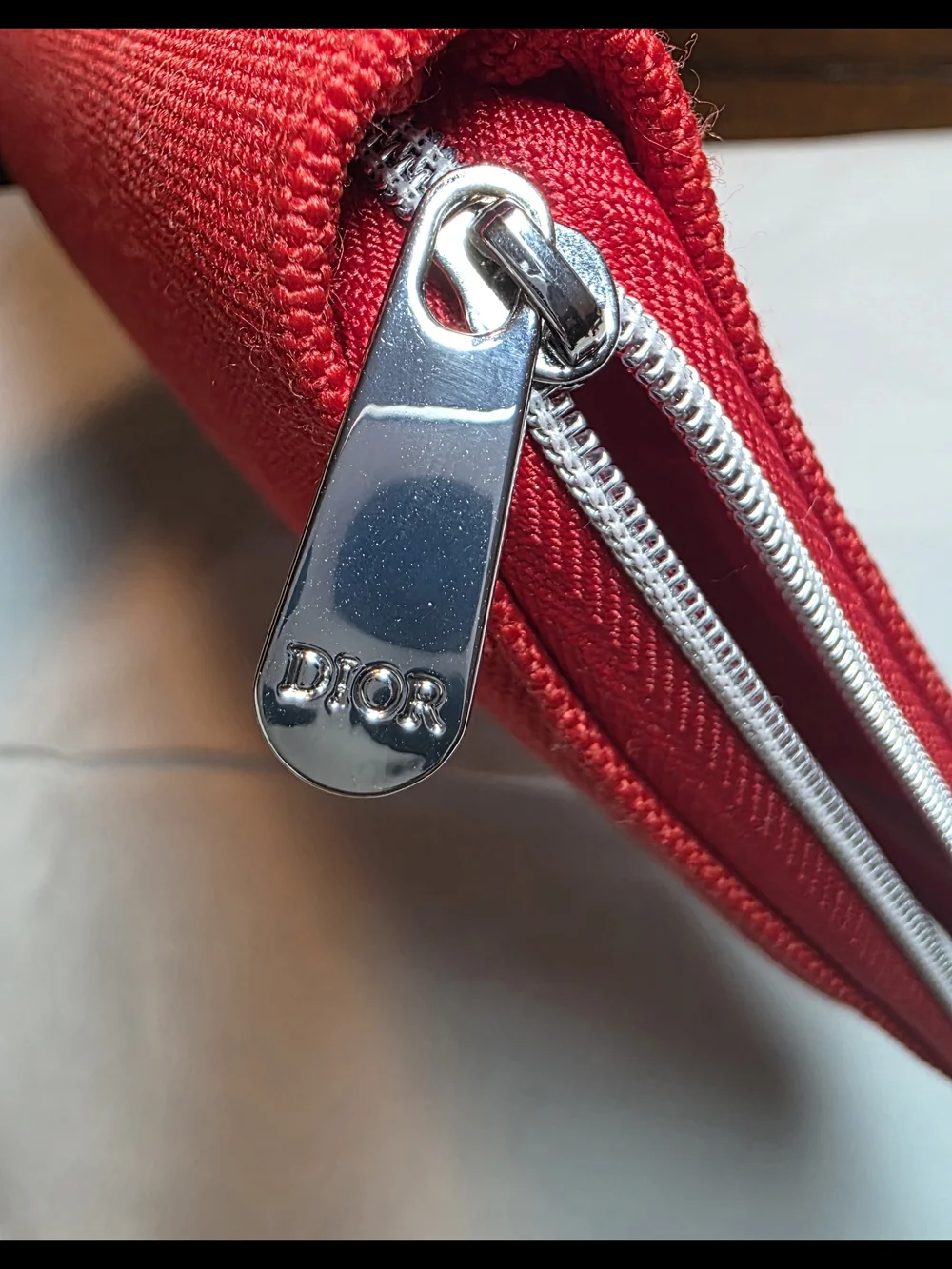 Dior Red Canvas Toiletry Bag